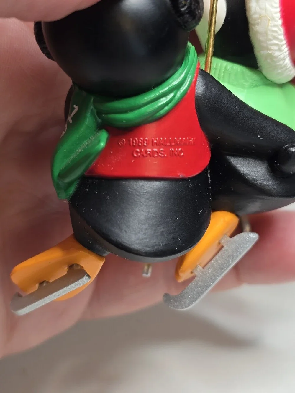 Vintage 1989 Hallmark Mom & Dad Ice Skating Penguins Christmas Ornament